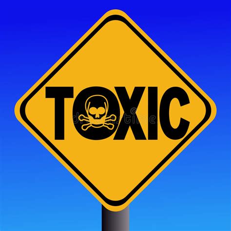 Toxic Text Sign With Skull Stock Vector Illustration Of Attention