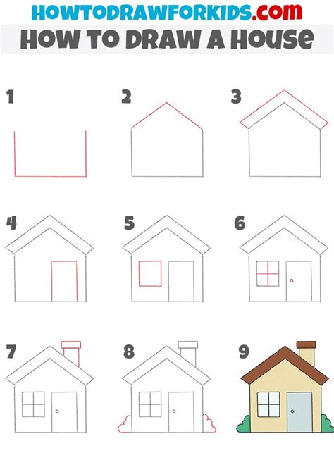 How To Draw A House Easy Drawing Tutorial For Kids Simple House