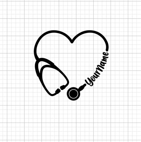 Custom Stethoscope Decal Nursing Decal Heart Shaped Etsy