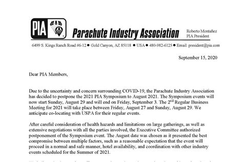 Press Release Archives Parachute Industry Association