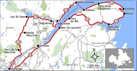 A Map Of The Route From Paris To Quebec
