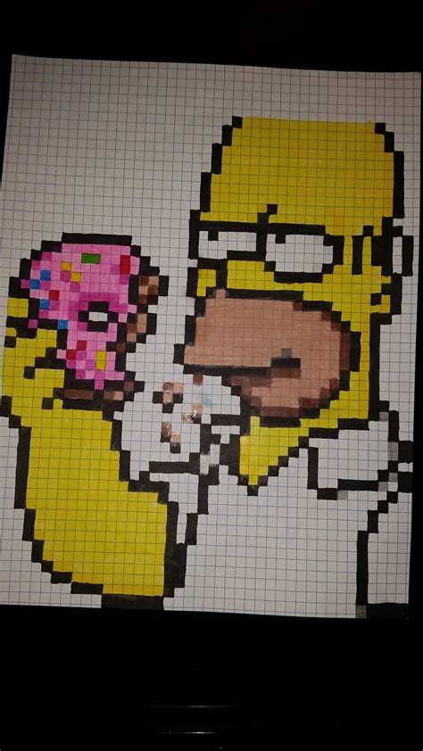 Definir dimensión para la imagen ampliada: Homero pixel art (con imágenes) | Dibujos en cuadricula ...