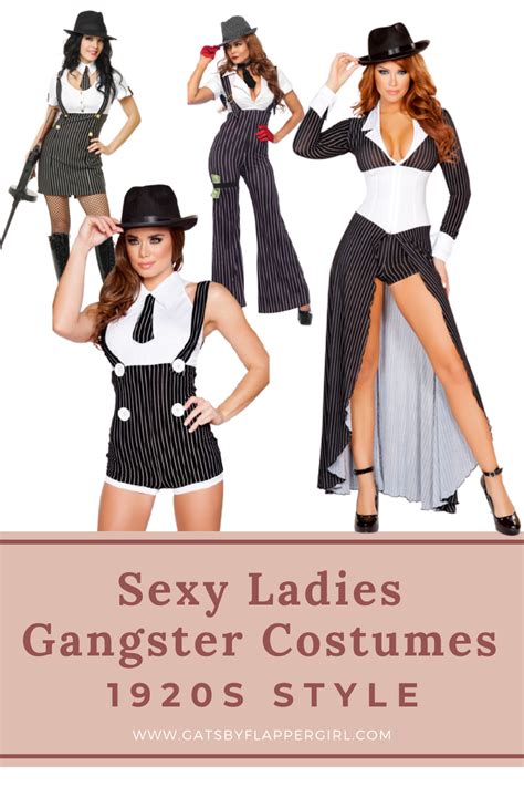 Womens Plus Size Gangster Costume Plus Size Pinstripe Gangster Outfit