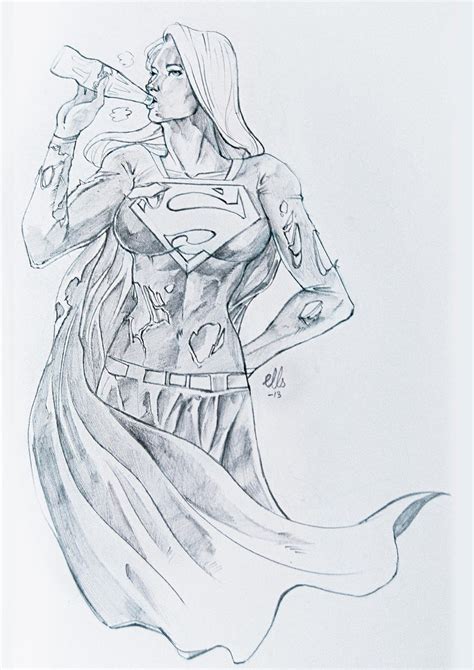 Supergirl Relaxing Pencil By Ellinsworth On Deviantart