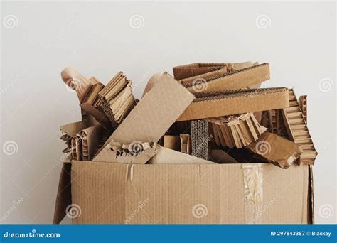 Cardboard Box Full Of Paper Packaging Waste Concepts Of Paper