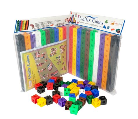 Buy Stepstodo Pack 100 Unifix Cubes In 10 Colours Math Teaching Aid