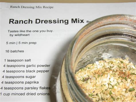 Ranch Dressing Mix Recipe