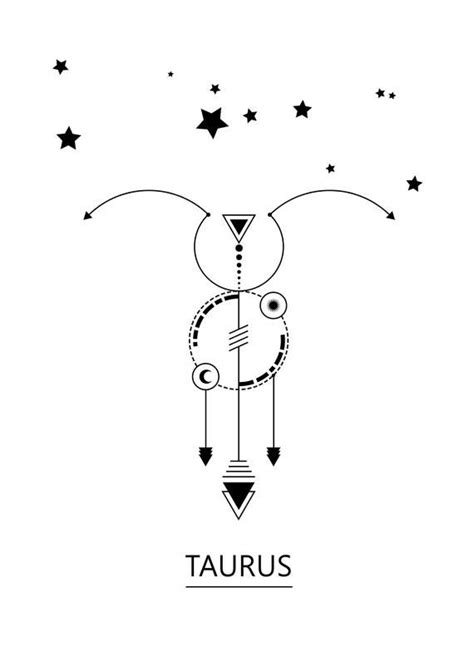 Svgjpeg Taurus Zodiac Sign Minimalist Tattoo Constellation