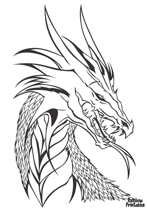 Fire Dragon Coloring Pages For Adults