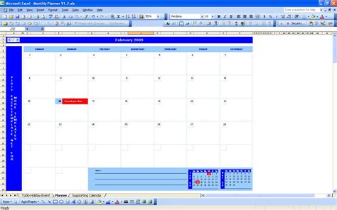 Monthly Planner Excel Templates