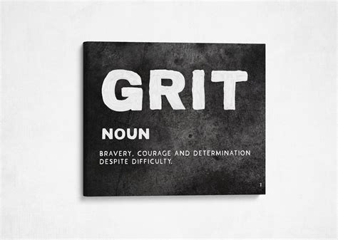 Grit Definition Inspirational Entrepreneur Art Motivational Painted