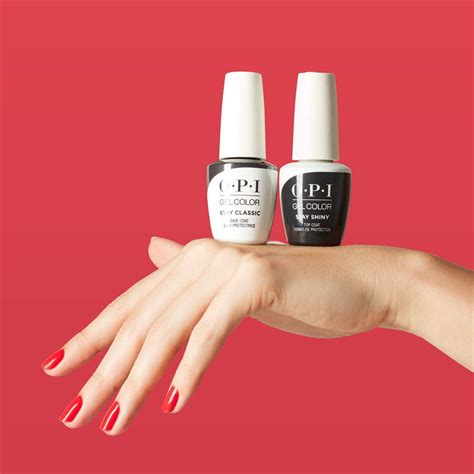 Opi Gelcolor Stay Classic And Shiny Base And Top Coat Duo Pack
