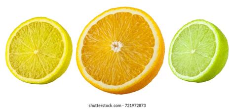 Fresh Orange Lemon Lime Fruits Isolated Stock Photo 721972873