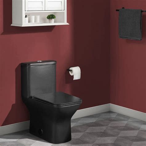 Carre One Piece Square Toilet Dual Flush Matte Black 08128 Gpf In
