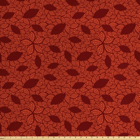 Burnt Orange Fabric By The Yard Leafage Pattern With Victorian Lace
