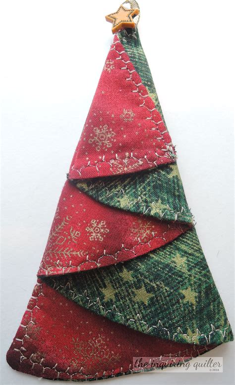 day seven folded fabric christmas tree ornament fabric christmas ornaments fabric christmas