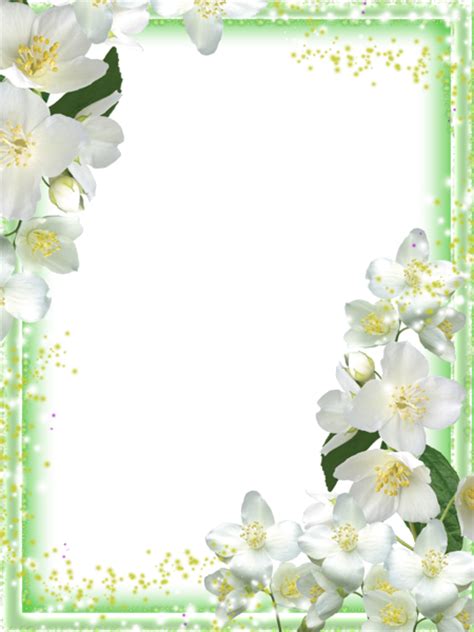 Choose file jpeg or png. Transparent Green Flowers Frame | Gallery Yopriceville ...