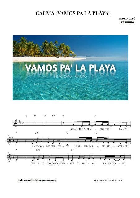 Vamos Pa La Playa Calma Pedro CapÓ And Farruko Partituras Piano