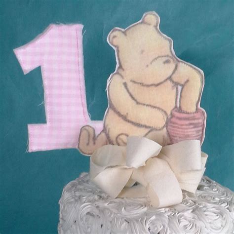 Classic Pooh Bear Cake Topper Fabric Winnie The Pooh One Etsy