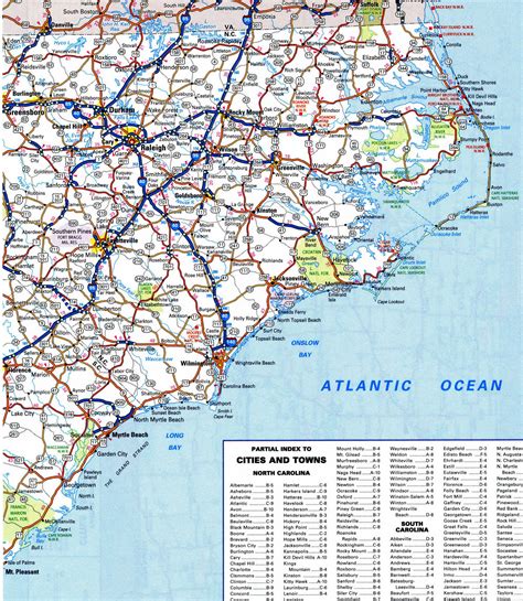 Road Map Of North Carolina World Map