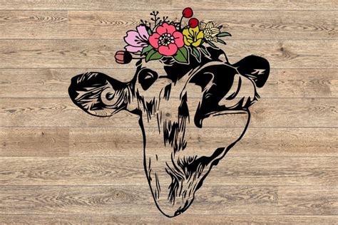 Bandanna Flower Heifer Cow Svg Glitter Farm
