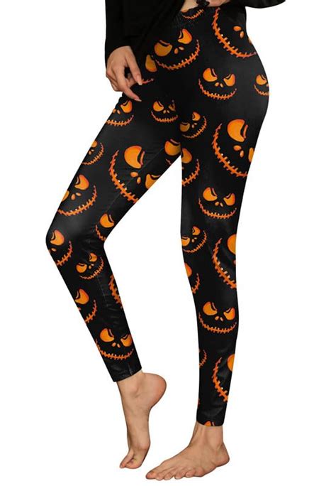 Buy Spadehill Halloween Womens Graphic Printed Funny Leggings Skinny Jack O Lanterns Party
