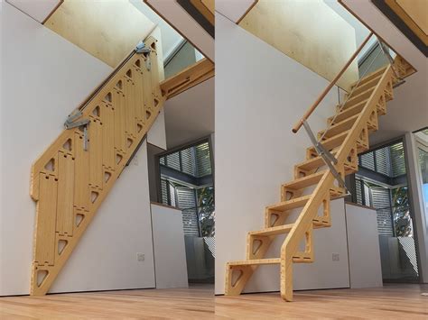 Scala Retrattile In Legno Bcompact Bamboo Folding Staircase Bcompact