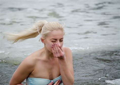 Swimming In The Ice Hole Feast Of The Epiphany Editorial Photography