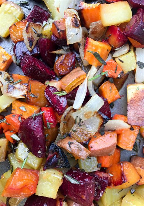 Roasted Rosemary Root Vegetables By The Whole Cook Vertical Feature
