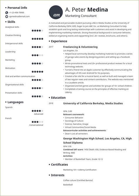 Sample First Job Resume Objective Resume Example Gallery