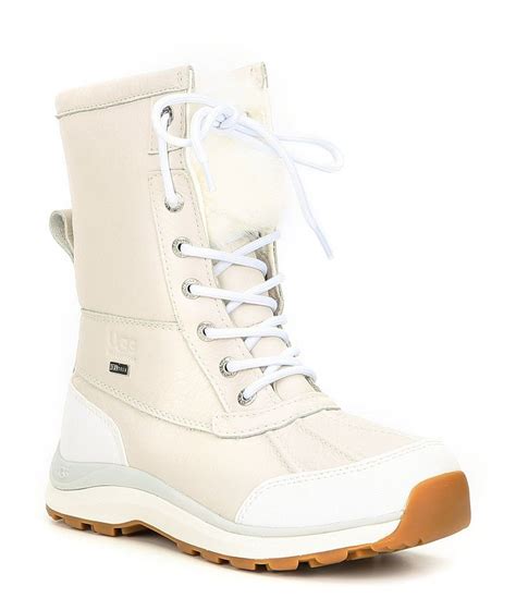 Ugg Adirondack Iii Waterproof Leather Fluff Winter Boots White 8m