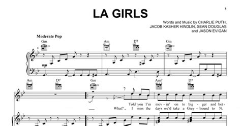La Girls Piano Vocal And Guitar Chords Right Hand Melody Buy Now