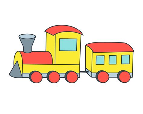 Tren De Juguete De Dibujos Animados Aislado Sobre Fondo Blanco 6471225 Vector En Vecteezy