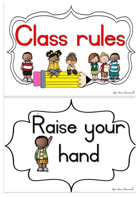 Classroom School Rules Editable Template Printable Classroom