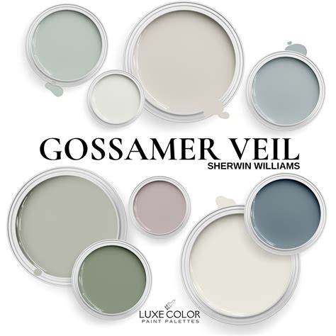 Sherwin Williams Gossamer Veil With Coordinating Colors Paint Palette