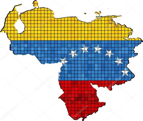 Bandera De Venezuela En Mosaico Mapa De Venezuela Con La Bandera