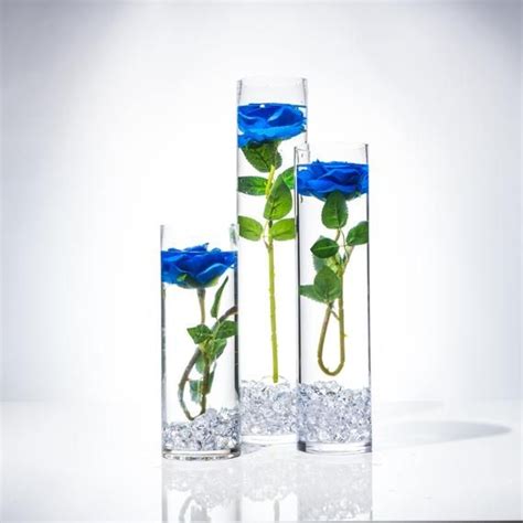 Submersible Blue Rose Floral Wedding Centerpiece With Floating Candles