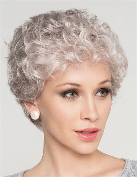 Natural Short Curly Grey Hair Wig For Older Women Rewigs