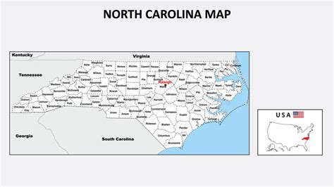 North Carolina Map Political Map Of North Carolina With Boundaries In