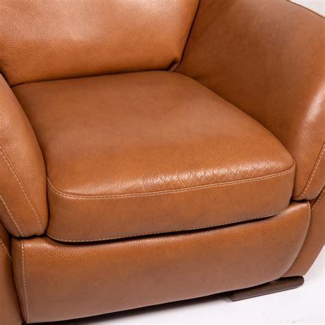 Natuzzi Editions Leather Sofa Cognac Brown For Sale At 1stdibs