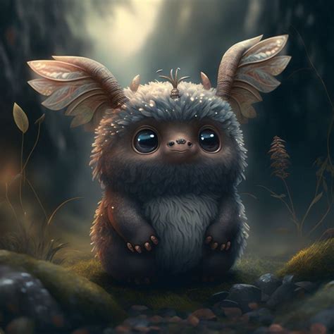 Artificial Intelligence Generated Cute Mythical Creature Artwork In