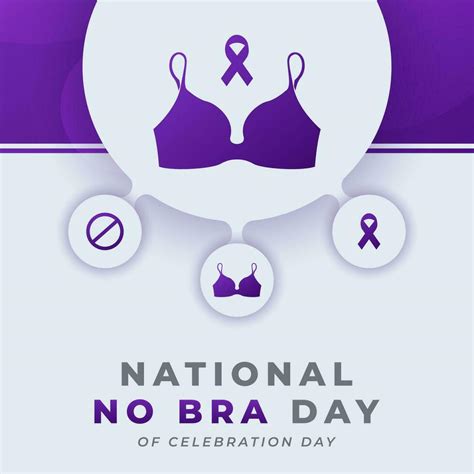 National No Bra Day Celebration Vector Design Illustration For