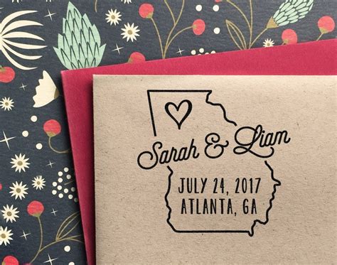 Custom Georgia Save The Date Stamp Perfect T Wedding Etsy