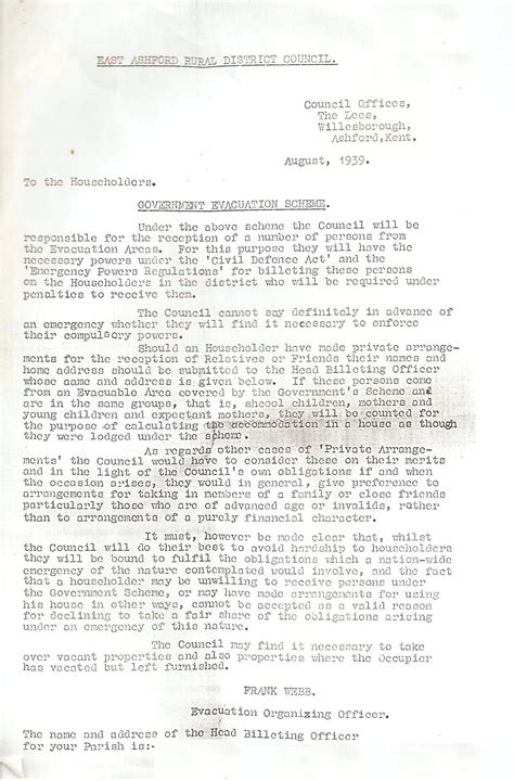 Evacuation Ww2 Letters