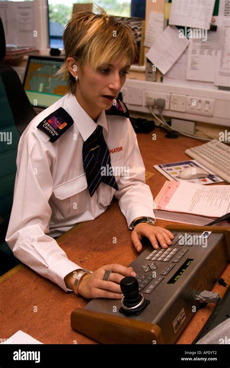 Female Security Guard On Duty In Cctv Control Room Lewisham Shopping