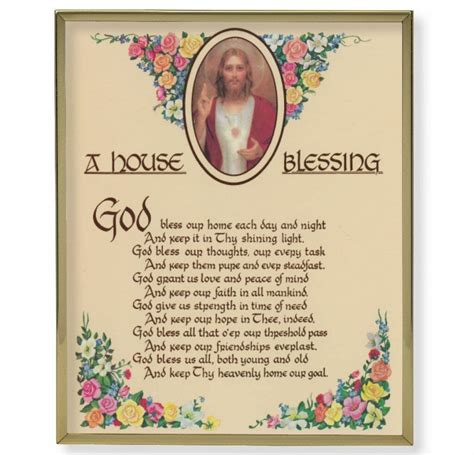 A House Blessing Gold Framed Plaque Art - Buy Religious Catholic Store