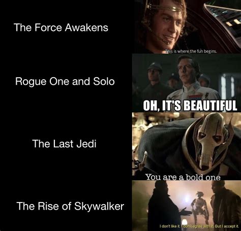 My Different Reactions To The Disney Star Wars Movies In Prequel Memes