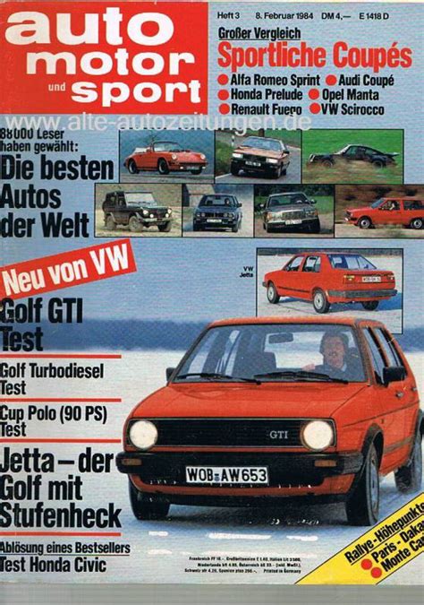 8 Februar 1984 Auto Motor Und Sport Heft 3