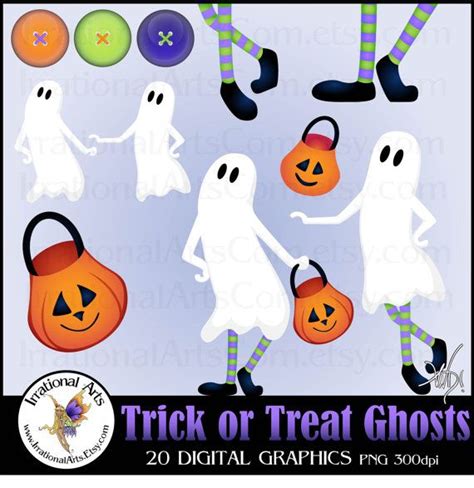 Trick Or Treat Ghosts Set 1 With 20 Png Files By Irrationalarts 495
