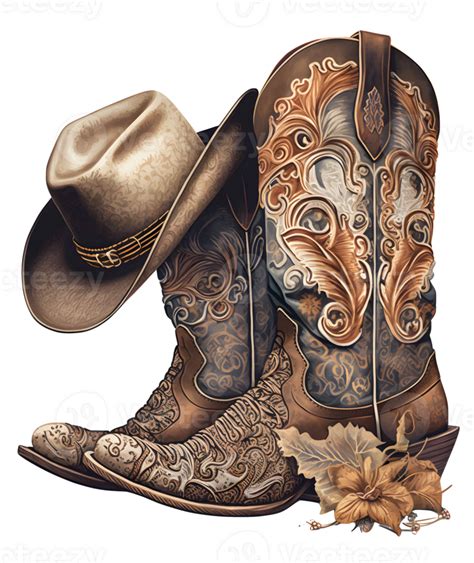 Western Cowboy Boots Watercolor Ai Generative 23954831 Png